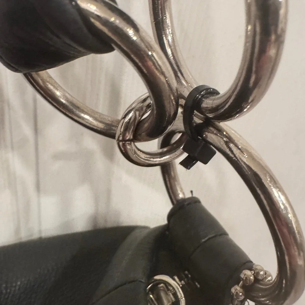 Coach Ali?Black Leather‎ Hobo Bag Silver Tone Hardware vintage 10x14x3 Prelove